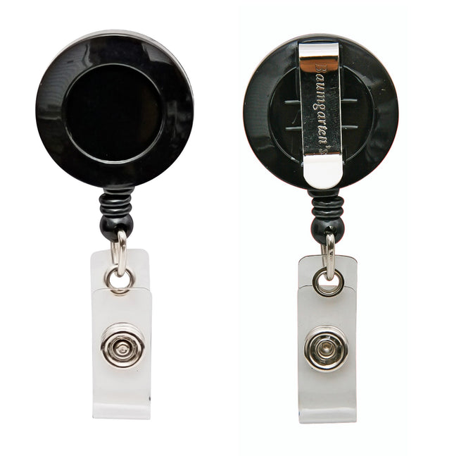 SICURIX Standard ID Badge Reel Round Belt Clip Strap BLACK (68834)
