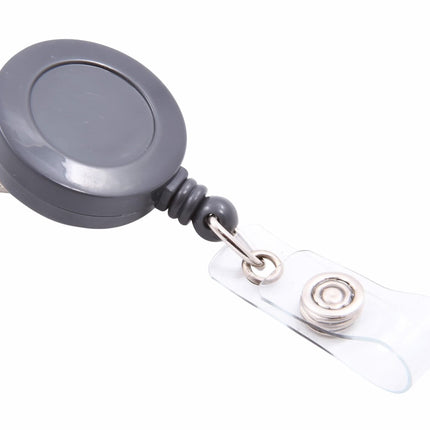 SICURIX Standard ID Badge Reel Round Swivel Spring Clip Strap GREY (68840)