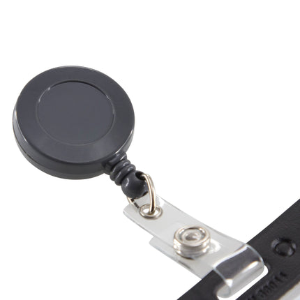 SICURIX Standard ID Badge Reel Round Swivel Spring Clip Strap GREY (68840)