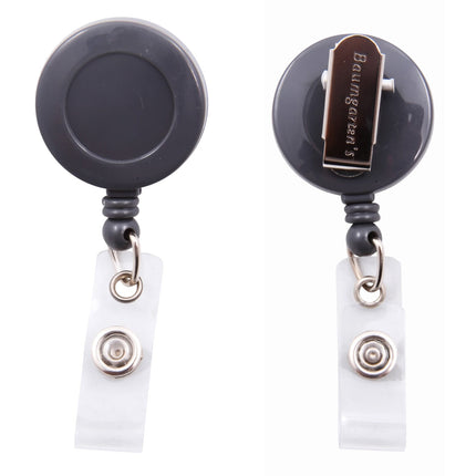 SICURIX Standard ID Badge Reel Round Swivel Spring Clip Strap GREY (68840)