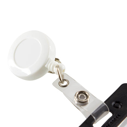 SICURIX Standard ID Badge Reel Round Swivel Spring Clip Strap WHITE (68841)