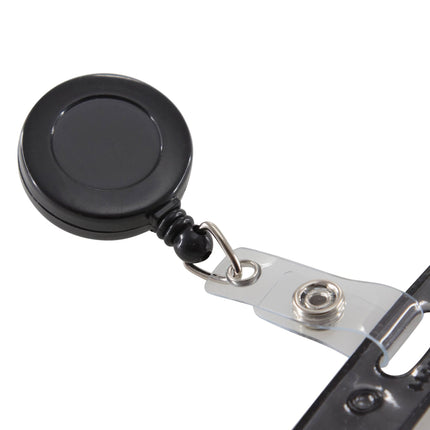SICURIX Standard ID Badge Reel Round Swivel Spring Clip Strap BLACK (68844)