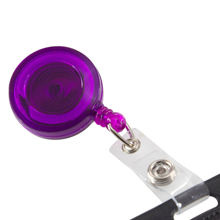 SICURIX Standard ID Badge Reel Round Belt Clip Strap Purple (68858)
