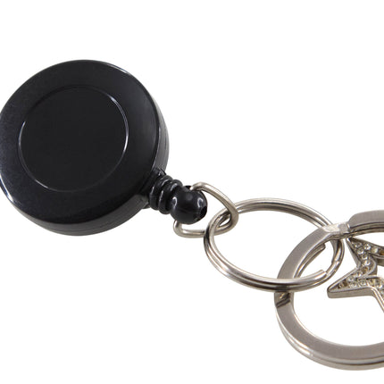 SICURIX Standard ID Badge Reel Round Belt Clip Strap BLACK (68874)