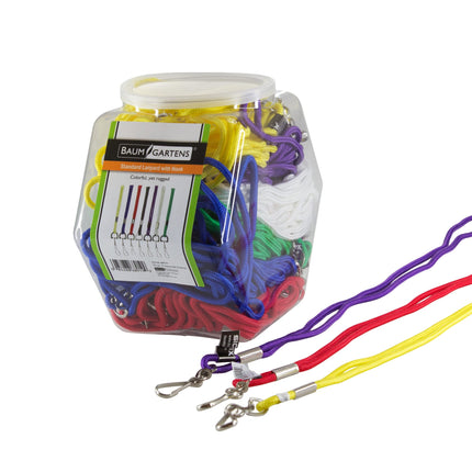 SICURIX Standard Lanyards Hook Rope Style Hexagonal Tub Display of 72 ASSORTED Colors (68919)