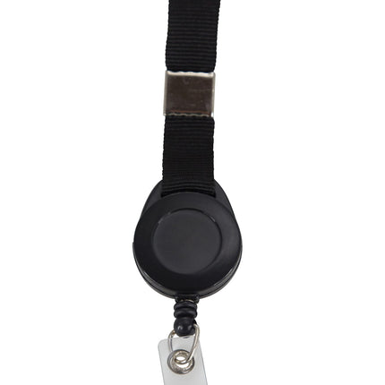 SICURIX Badge Reel Lanyards Badge Reel Flat Style 12 Pack BLACK (68979)