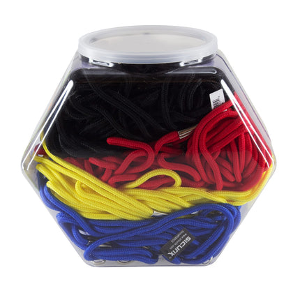 SICURIX Standard Lanyards Hook Rope Style Hexagonal Tub Display of 72 ASSORTED Colors (68999)