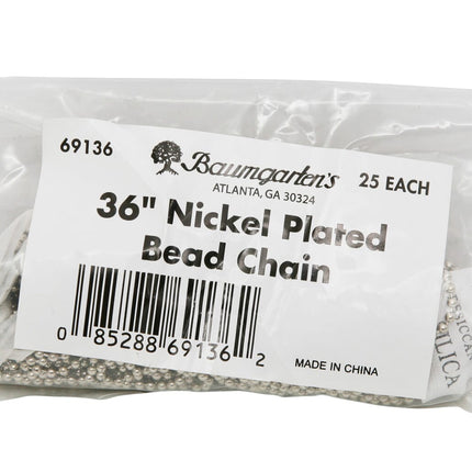SICURIX Metal Chain Lanyards 36" Other Metal Chain 25 Pack CHROME (69136)
