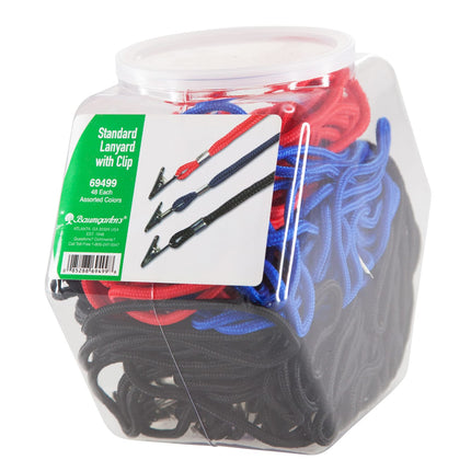 SICURIX Standard Lanyards Clip Rope Style Hexagonal Tub Display of 48 ASSORTED Colors (69499)