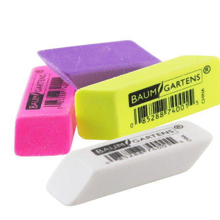 Baumgartens Neon Pencil Erasers Assorted Colors (74001)