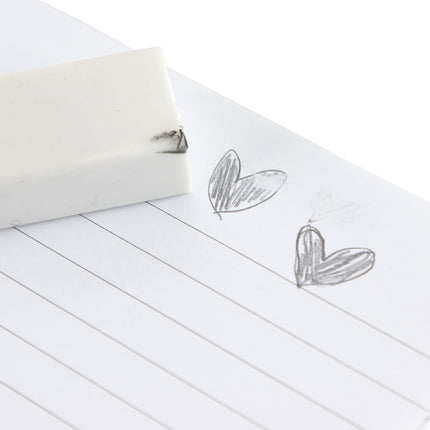 Baumgartens Block Pencil Erasers 4 Pack WHITE (74121)