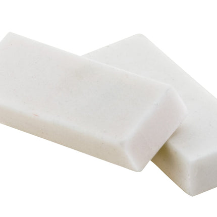 Baumgartens Block Pencil Erasers 4 Pack WHITE (74121)