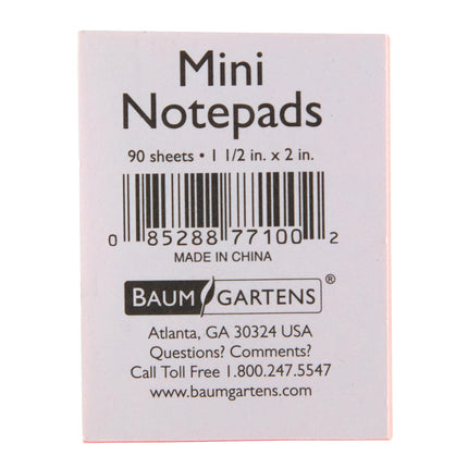 Baumgartens Adhesive Mini Notepad Assorted Colors (77100)