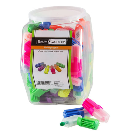 Baumgartens Mini Highlighters Hexagonal Tub Display of 90 ASSORTED Colors (79009)