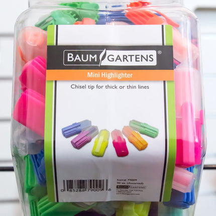 Baumgartens Mini Highlighters Hexagonal Tub Display of 90 ASSORTED Colors (79009)