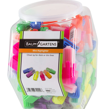 Baumgartens Mini Highlighters Hexagonal Tub Display of 90 ASSORTED Colors (79009)