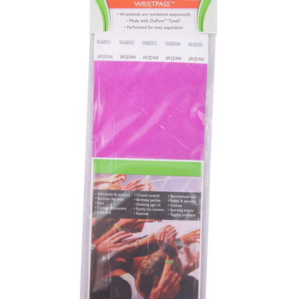 SICURIX Sequentially Numbered Security Wristbands 100 Pack PURPLE (85014)