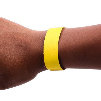 SICURIX Sequentially Numbered Security Wristbands 100 Pack YELLOW (85070)