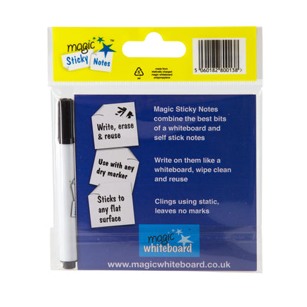 Magic Whiteboard Sticky Notes Pad GREEN 50 Sheets (4”x4”) Portable Dry-Erase Surface (MW1352)