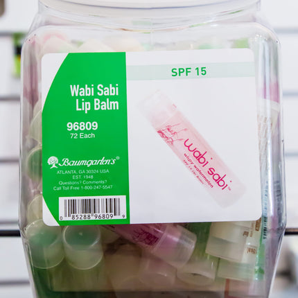 Baumgartens Wabi Sabi Lip Balm Hexagonal Tub Display of 72 ASSORTED Colors (96809)