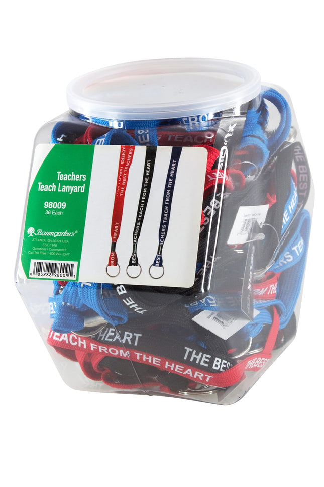 SICURIX Lanyards Teacher Ring Flat Style Hexagonal Tub Display of 36 ASSORTED Colors (98009)
