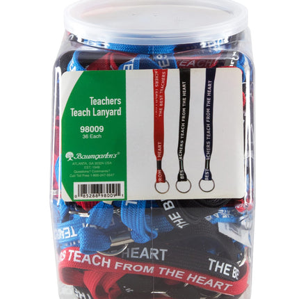 SICURIX Lanyards Teacher Ring Flat Style Hexagonal Tub Display of 36 ASSORTED Colors (98009)