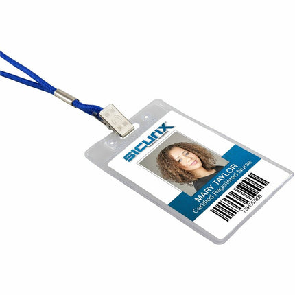 SICURIX Standard Badge Holders Vertical 12 Pack CLEAR (67820)