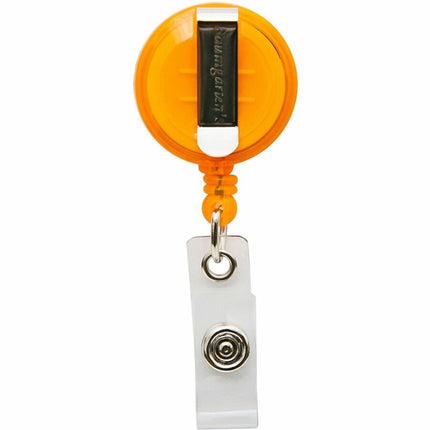 SICURIX Standard ID Badge Reel Round Belt Clip Strap Orange (68855)