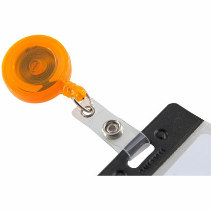 SICURIX Standard ID Badge Reel Round Belt Clip Strap Orange (68855)