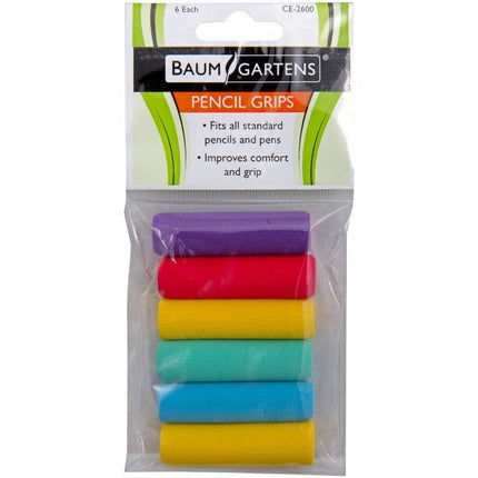 Baumgartens Pencil Grips 6 Pack ASSORTED Colors (CE-2600)