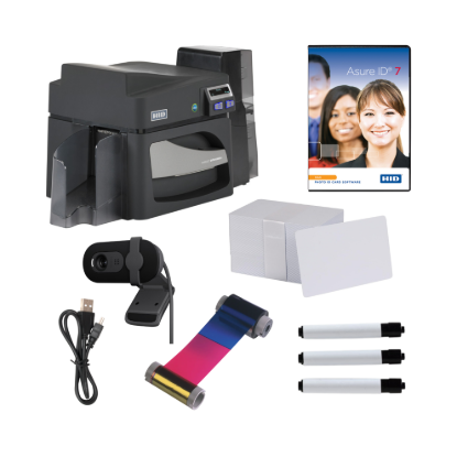 HID Fargo DTC4500e Single Sided Desktop, Business, Academic, Government Dye Sublimation/Thermal Transfer Printer - Monochrome - Card Print - Ethernet - USB (SRX55000)