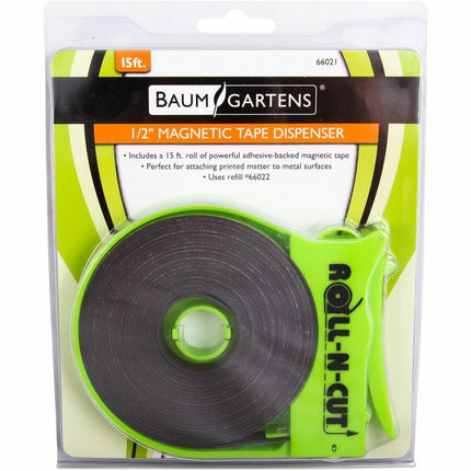 Zeüs Industrial Durable Self-Adhesive Flexible Wide Magnetic Tape Roll and Self-Cutting Dispenser CLEAR (66021)