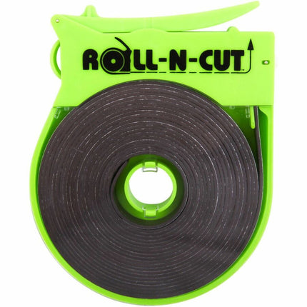 Zeüs Industrial Durable Self-Adhesive Flexible Wide Magnetic Tape Roll and Self-Cutting Dispenser CLEAR (66021)