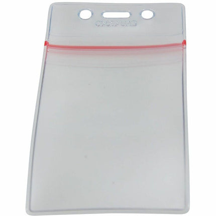 SICURIX Zip Closure Sealable ID Badge Holders Vertical 50 Pack CLEAR (47840)
