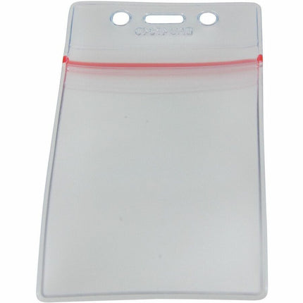 SICURIX Zip Closure Sealable ID Badge Holders Vertical 50 Pack CLEAR (47840)