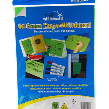Magic Whiteboard Letter-sized 20 Sheets GREEN (8.25” x 11.75”) Portable (MW1222)