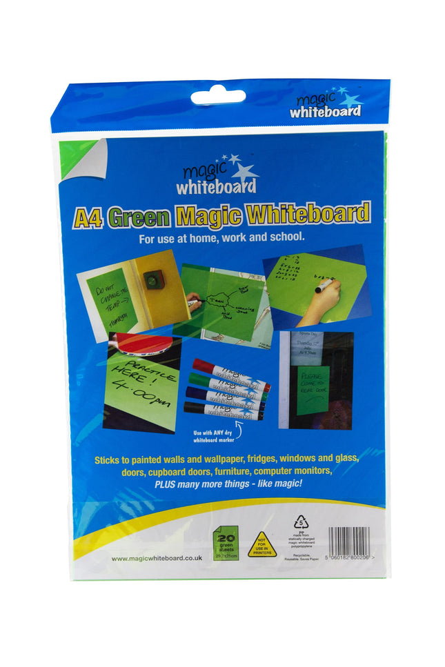 Magic Whiteboard Letter-sized 20 Sheets GREEN (8.25” x 11.75”) Portable (MW1222)