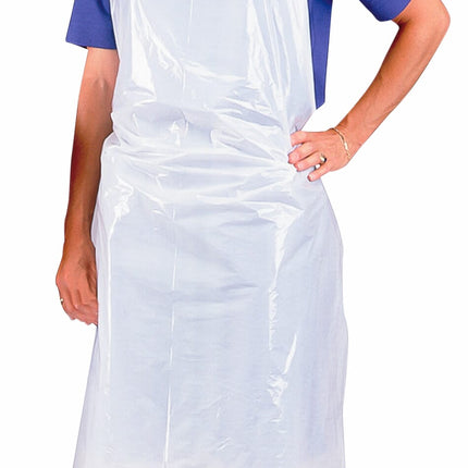 Baumgartens Bib Style Adult Disposable Aprons 100 Pack CLEAR (CP-4600)