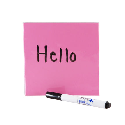 Magic Whiteboard Sticky Notes Pad PINK 50 Sheets (4”x4”) Portable Dry-Erase Surface (MW1353)