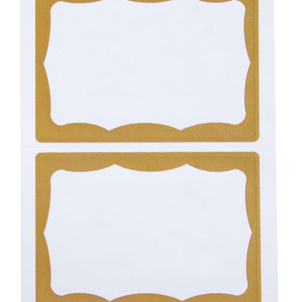 SICURIX GOLD Border Adhesive Badges 2 Per Sheet 100 Pack WHITE (67647)