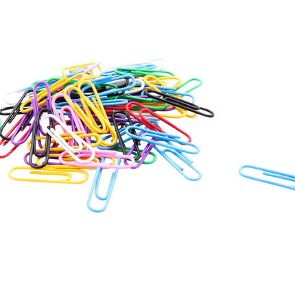 Baumgartens Vinyl Coated Paper Clips Jumbo Size 200 Pack ASSORTED Colors (ES-9400)