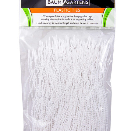 Baumgartens Plastic Ties 250 Pack WHITE (GI-5000)