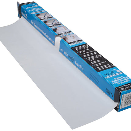 Magic Whiteboard 25 Sheet Roll WHITE (23.5” x 31.5” x 26 Ft.) Portable Dry-Erase Surface | Removable Static Cling | Home, Office or Classroom Use (MW1125)