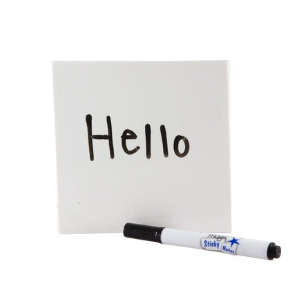 Magic Whiteboard Sticky Notes Pad WHITE 50 Sheets (4"x4") Portable Dry-Erase Surface (MW1351)