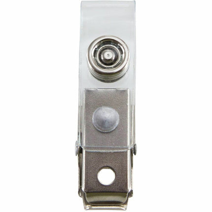 SICURIX Button ID Badge Strap Clips Clip 25 Pack CLEAR (68010)