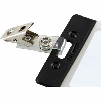 SICURIX Button ID Badge Strap Clips Clip 25 Pack CLEAR (68010)