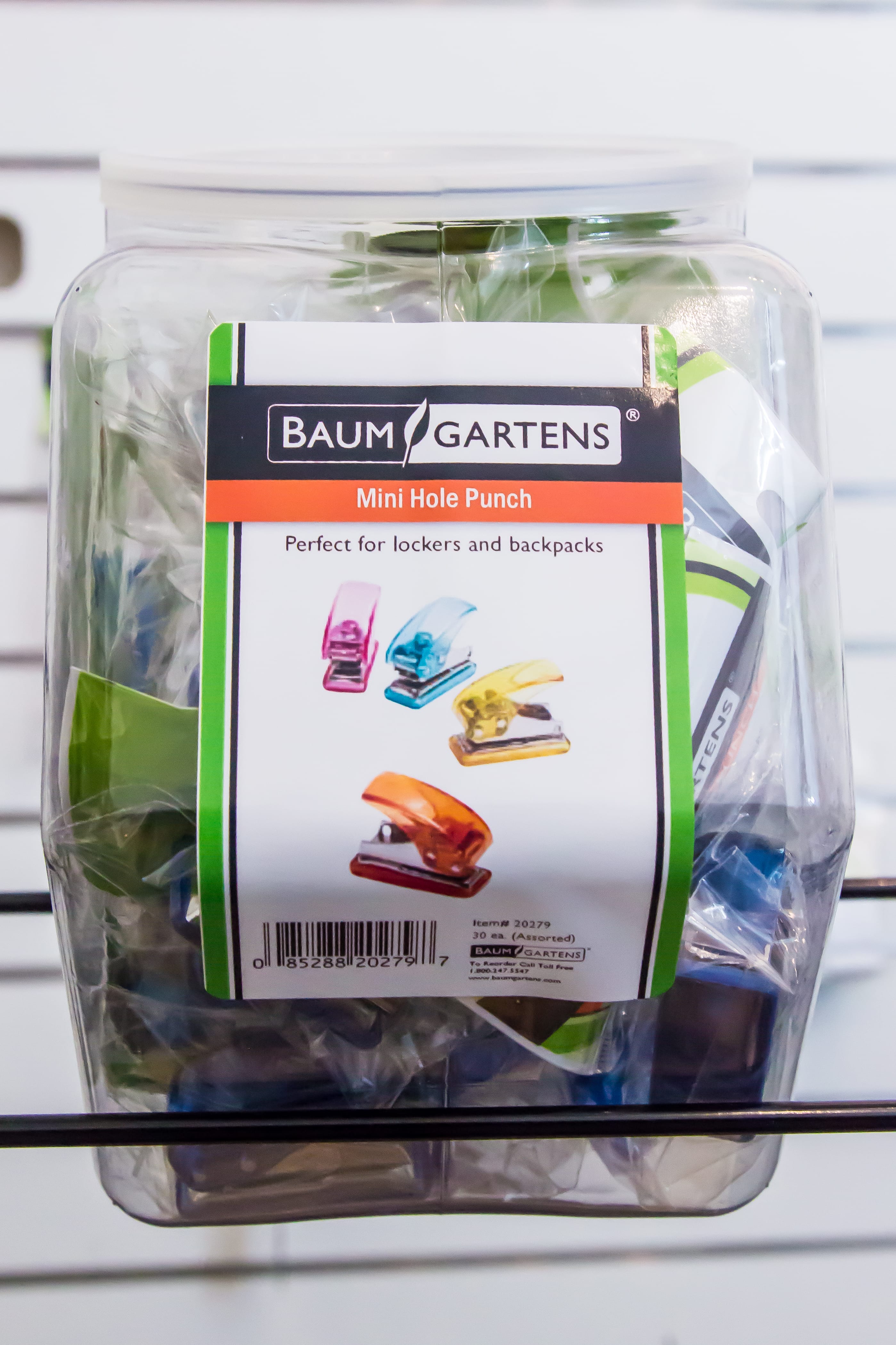 Baumgartens Mini Hole Punch-Assorted Colors