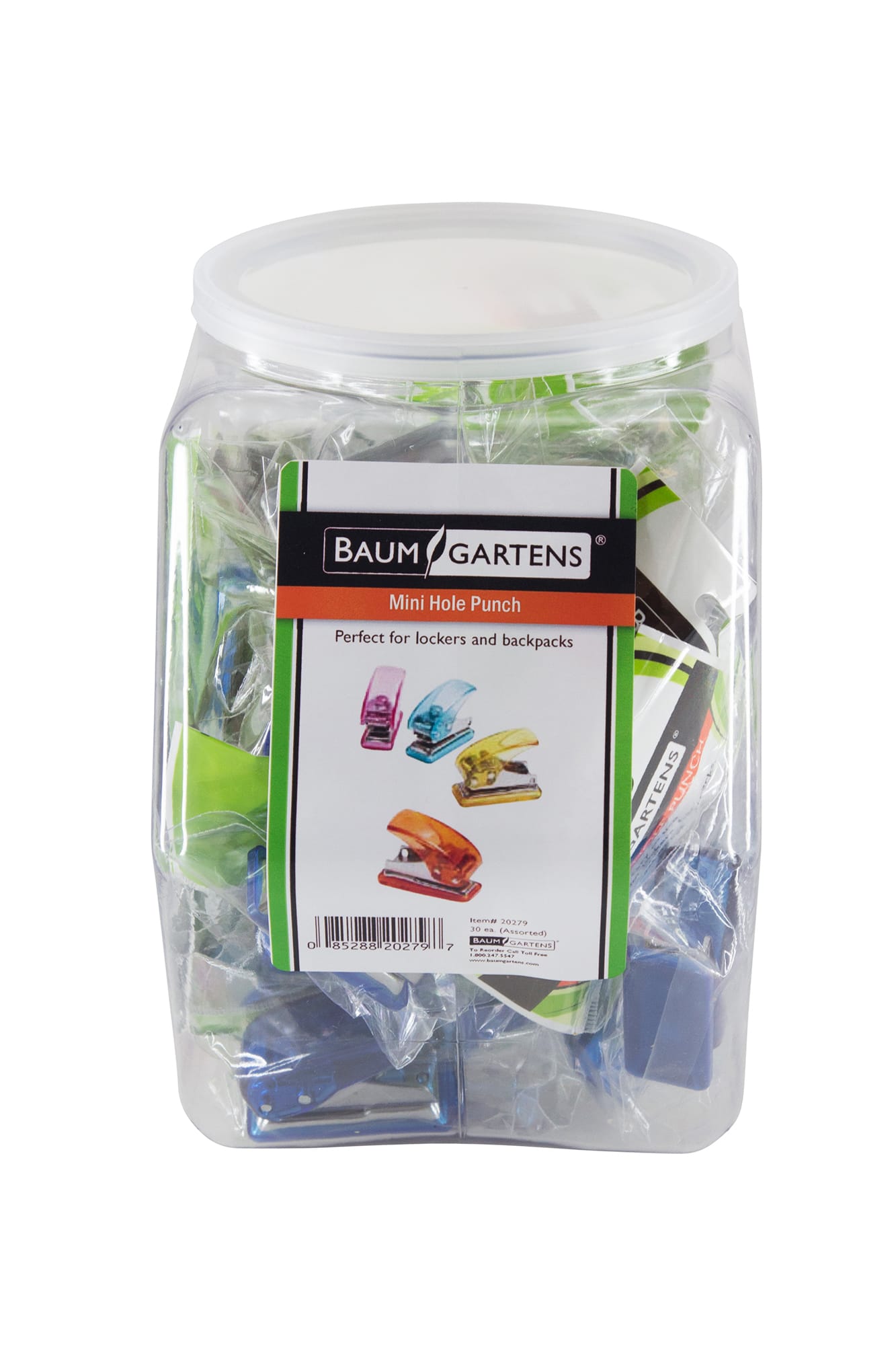 Baumgartens Mini Hole Punch-Assorted Colors