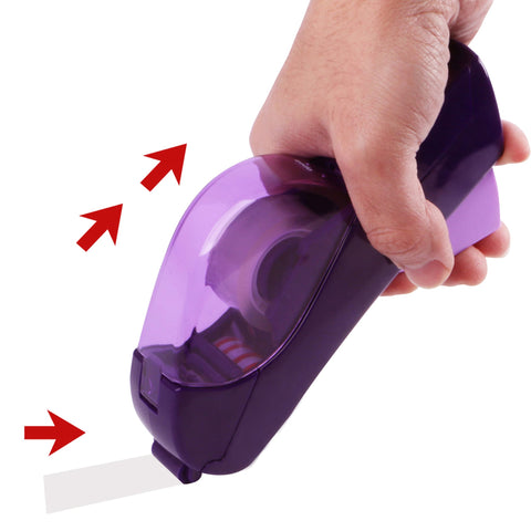 Baumgartens Handheld Tape Dispenser Includes 1 Roll of Tape Free 2 different tape sizes 19mm 12mm wide .05 to .07 thick Scotch Automatic Gift Wrapping Scrapbooking Mailing Envelopes PURPLE (20314)