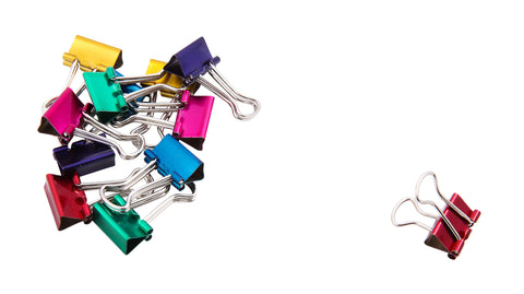 Baumgartens Metallic Designer Binder Clips Mini 12 Pack ASSORTED Colors (29710)